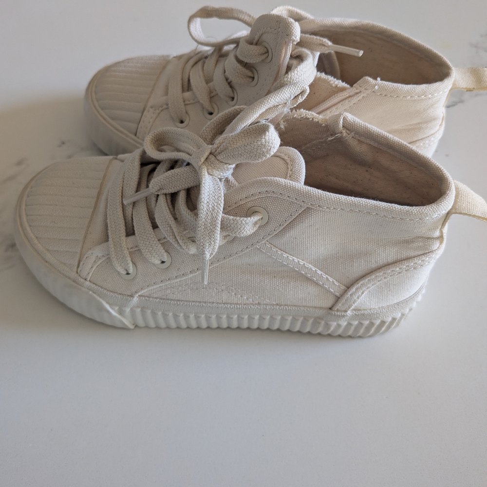 Zara Kids Off-White Canvas Sneakers